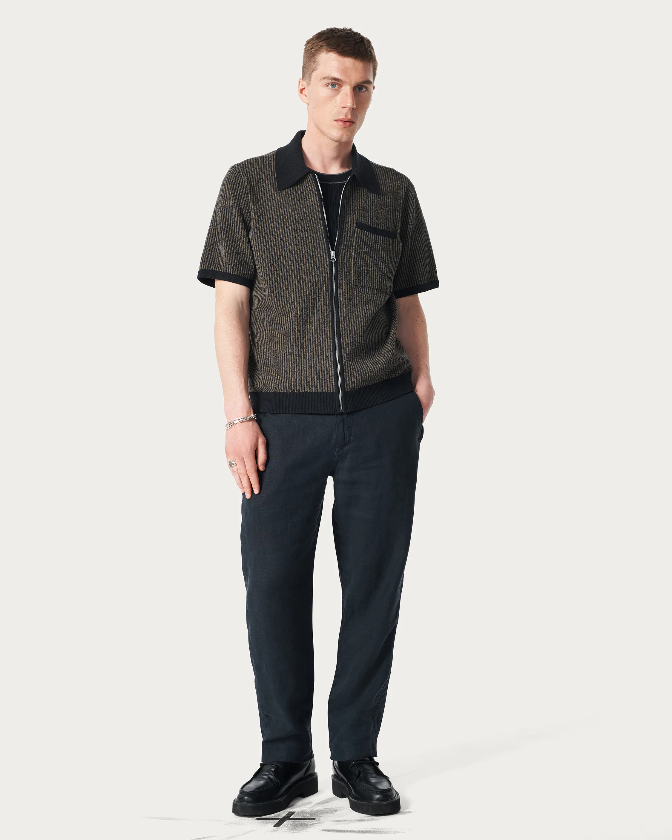 Zuma Jacquard Short Sleeve Zip Through - Image 3